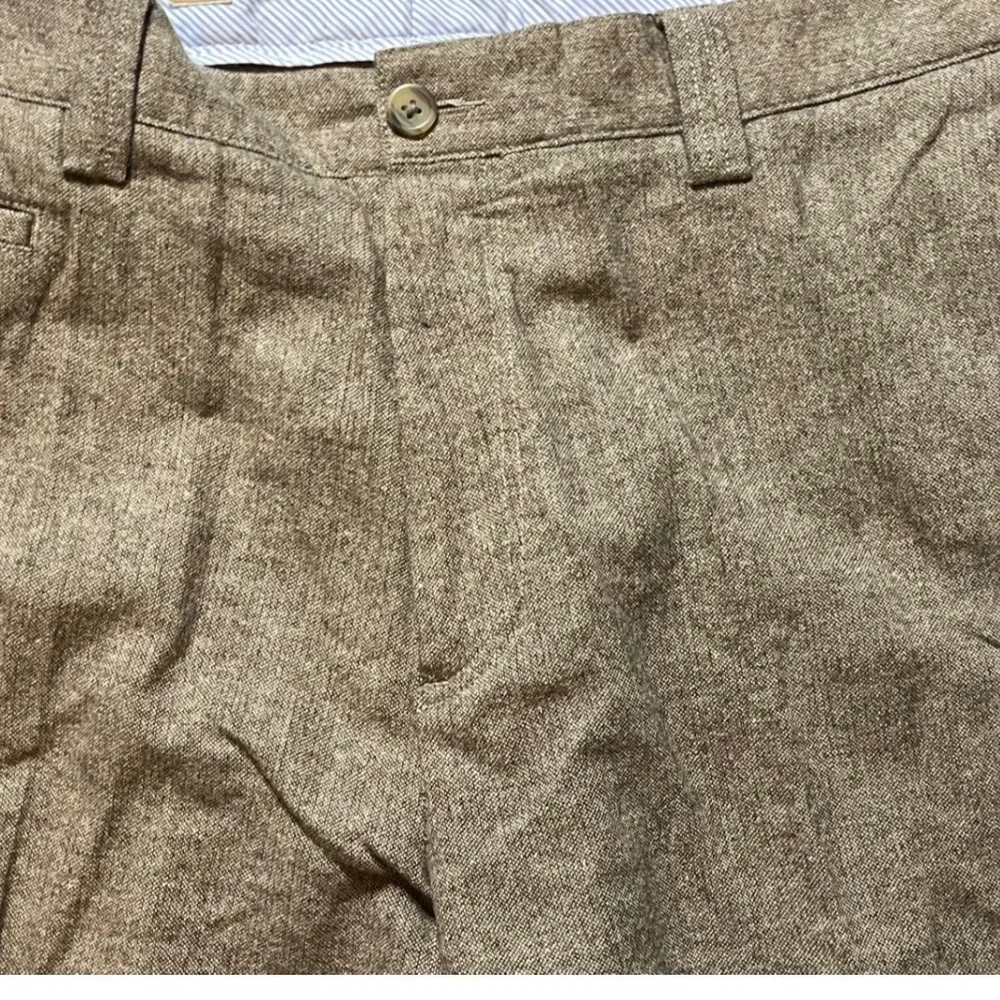 Trevero Vintage Merino Wool Dress Pants Mens 38x32 Tan Brown Heathered Trousers